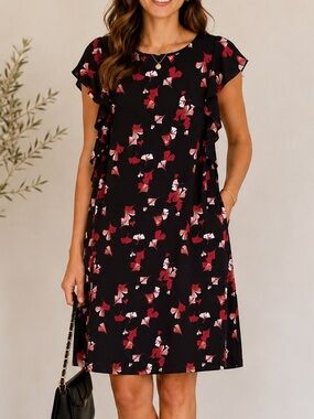 Banana Republic Floral Flutter Sleeve Shift Dress, Size 4